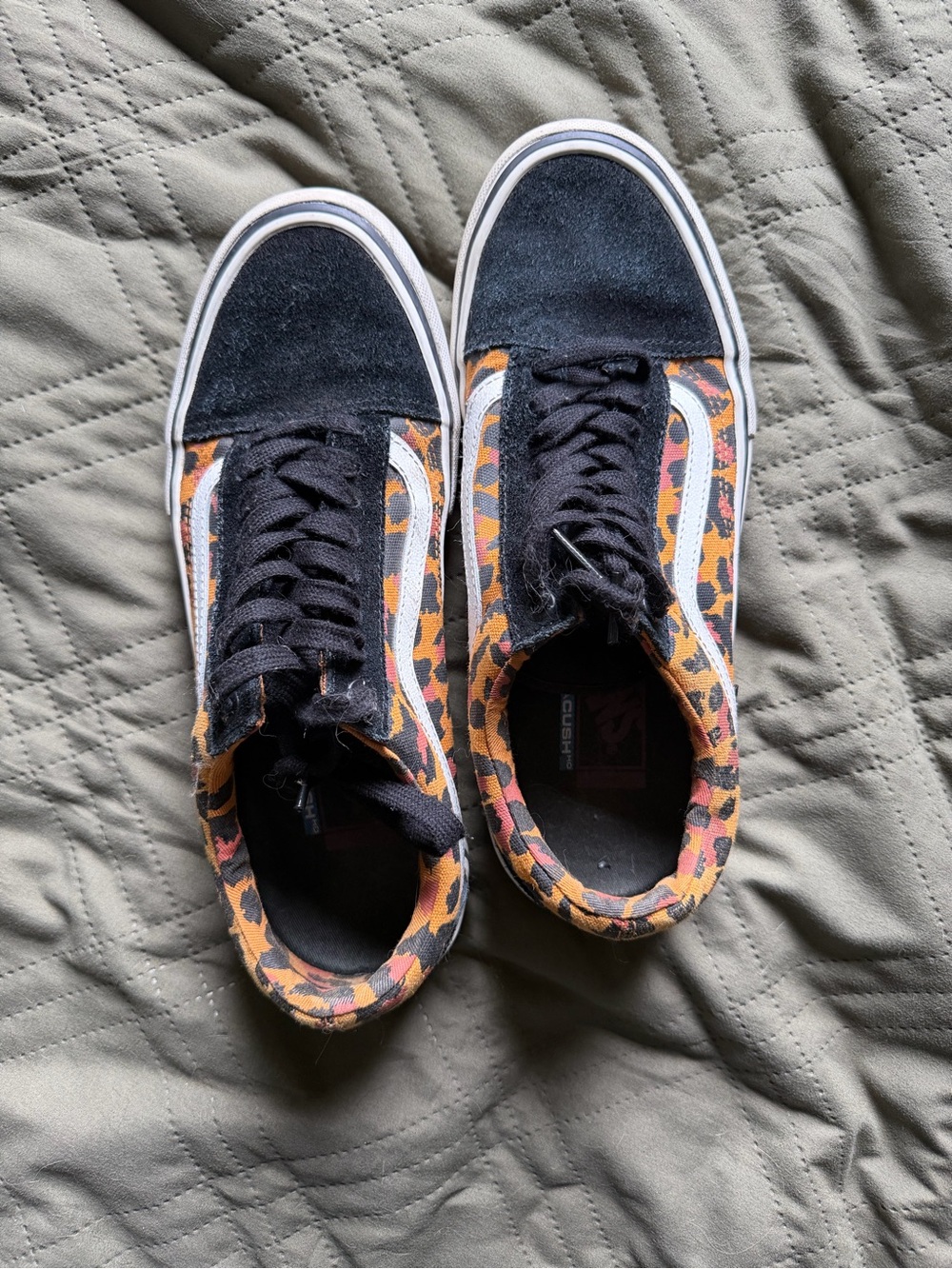 Vans Leopard Print Low-Top Sneakers - Black, Orange, Pink